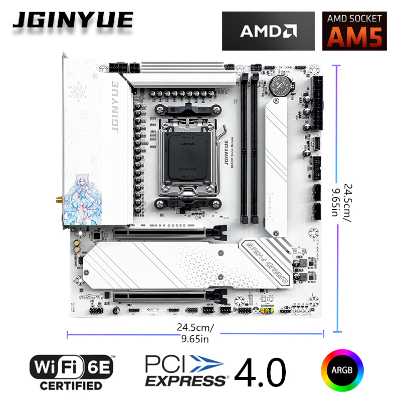 JGINYUE B650M Snow Dream WiFi  - Ddr5 Rgb Ram 评论和价格